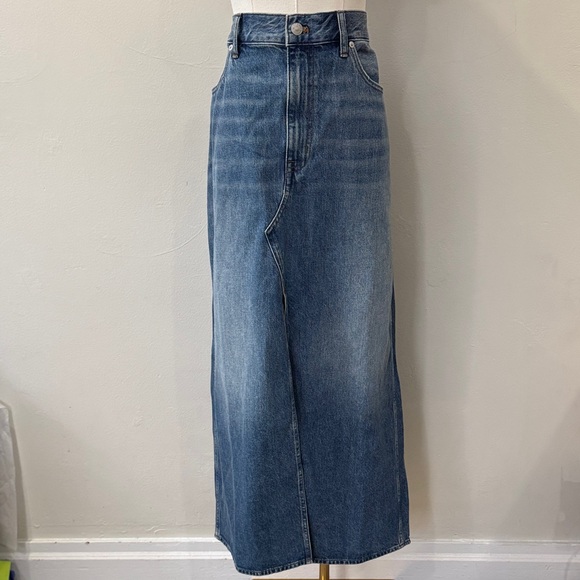 Madewell Blue Denim Maxi Skirt - Size 30 - Picture 1 of 10